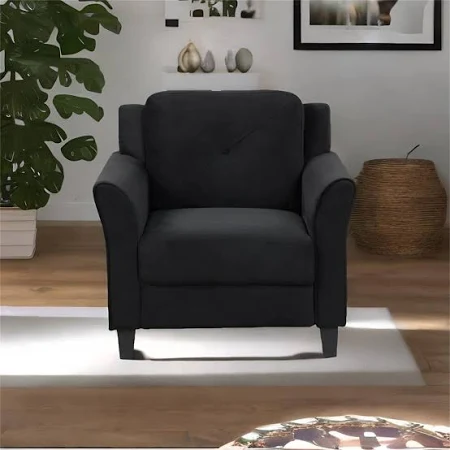 Modern Black Velvet Accent Armchair by Joevie - Image 3
